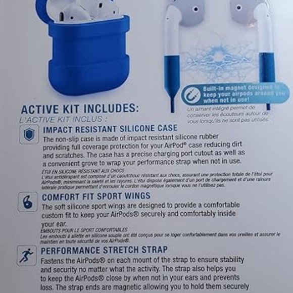 ANX 3 piece accessory Kit for Apple Airpods 1 and 2 NIB Blue - Picture 2 of 2